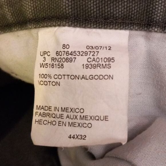 Dickies Mens Green Cotton Work Pants 44x32 With Pockets Button Fly Denim Jeans - Picture 13 of 13